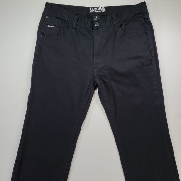 Enyce Jeans Mens 36x33 Black Denim Baggy Straight Leg Hip Hop Vintage Streetwear - Picture 4 of 15